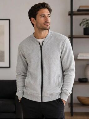 NWT ATM Anthony Thomas Melillo Men's Thermal Stitch Bomber Jacket Sz Medium